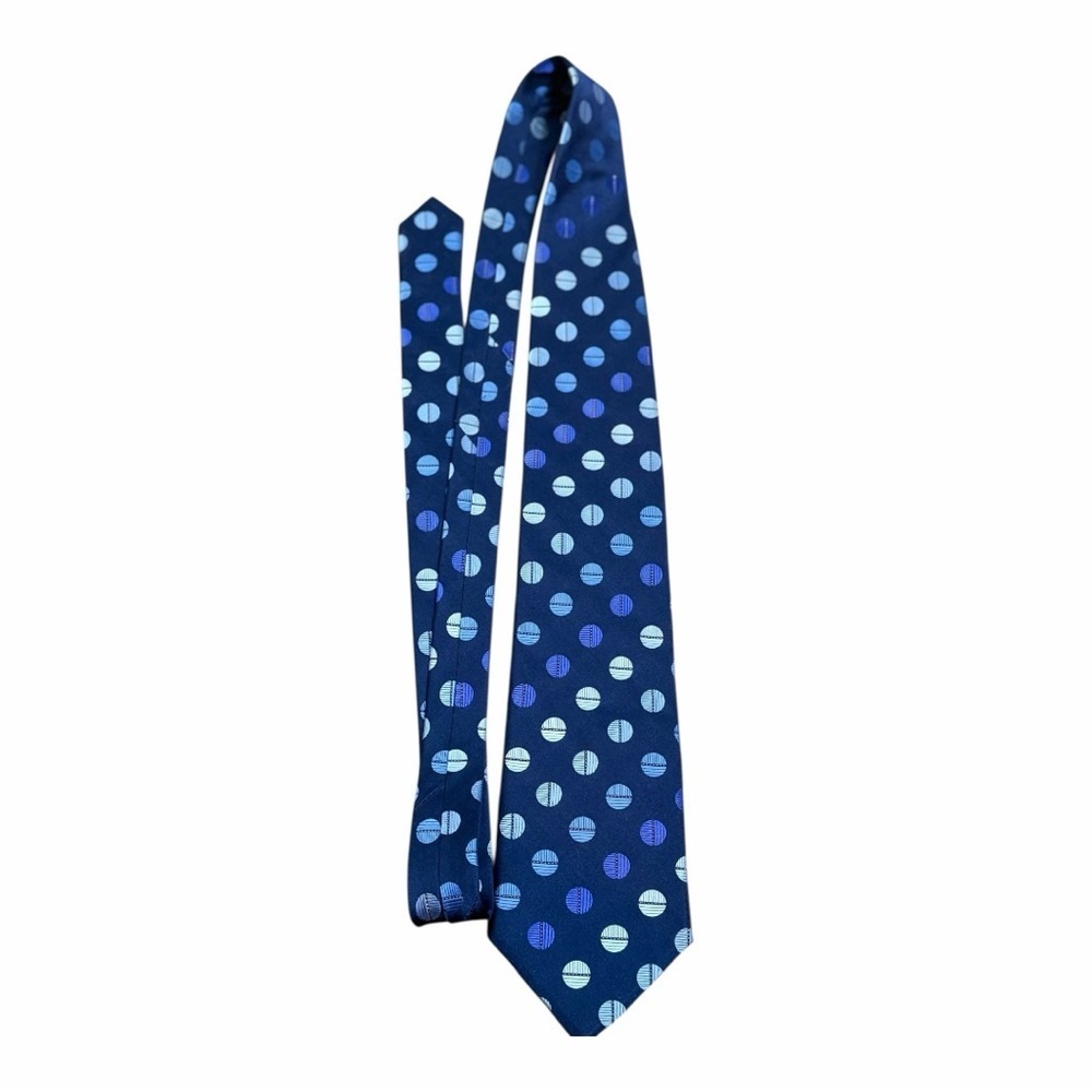 Nina Ricci Navy and Light Blue Polka Dot Tie